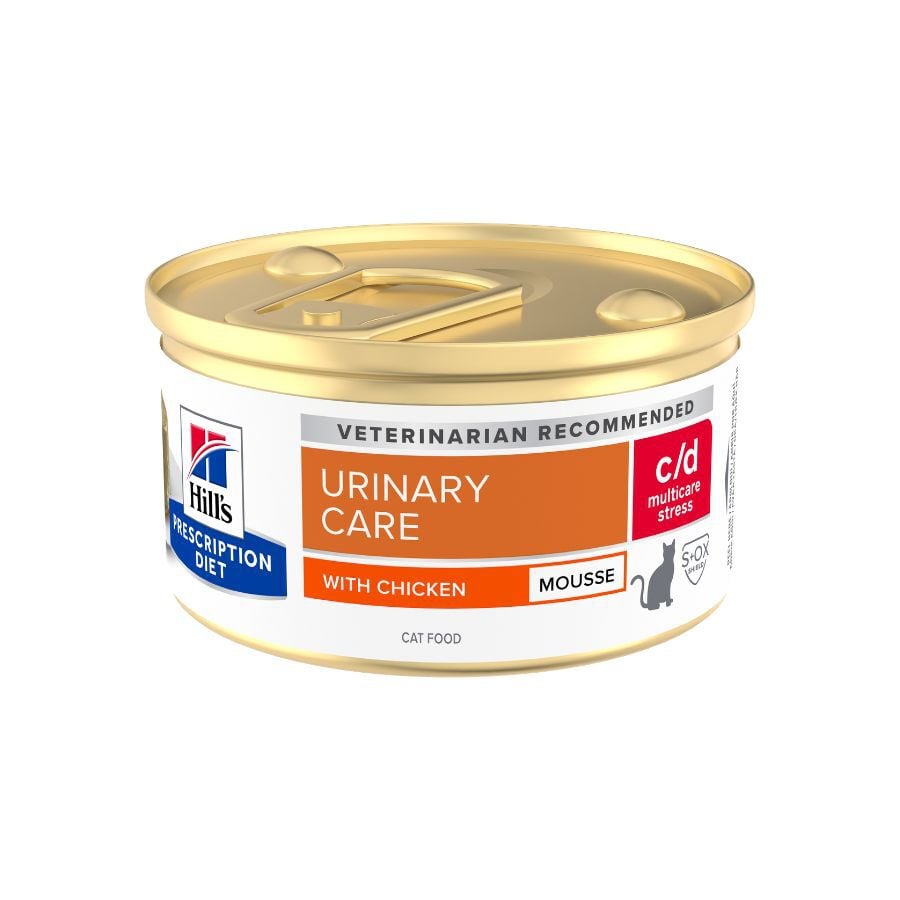 85 g Hill's Prescription Diet c/d Multicare Stress Mousse de pollo lata para gatos, , large Imagen numero 2